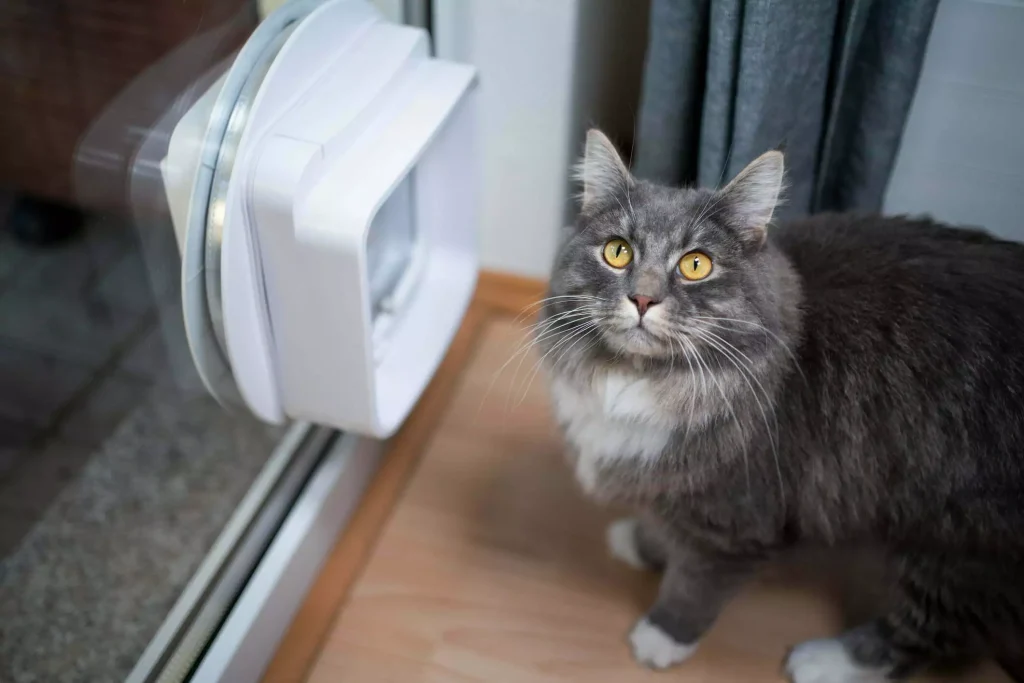 Black cat with fitter